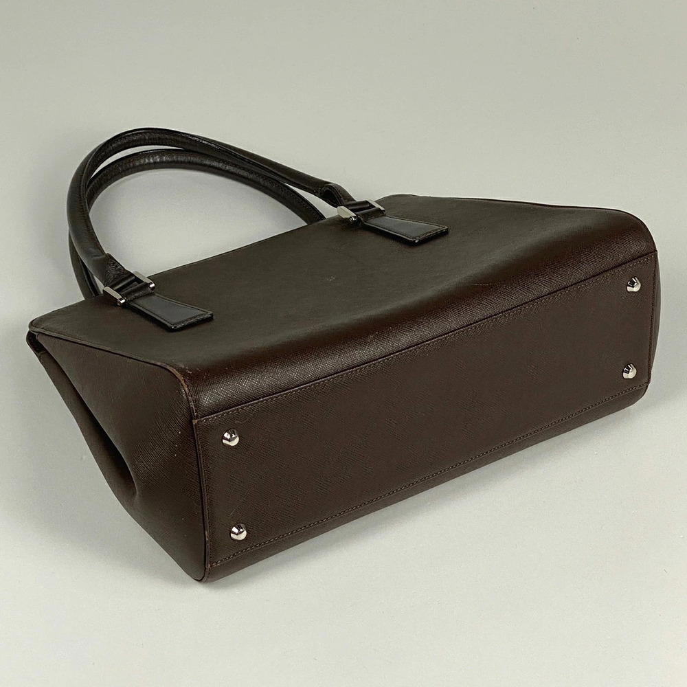 Burberry bag brown handbag logo leather tote